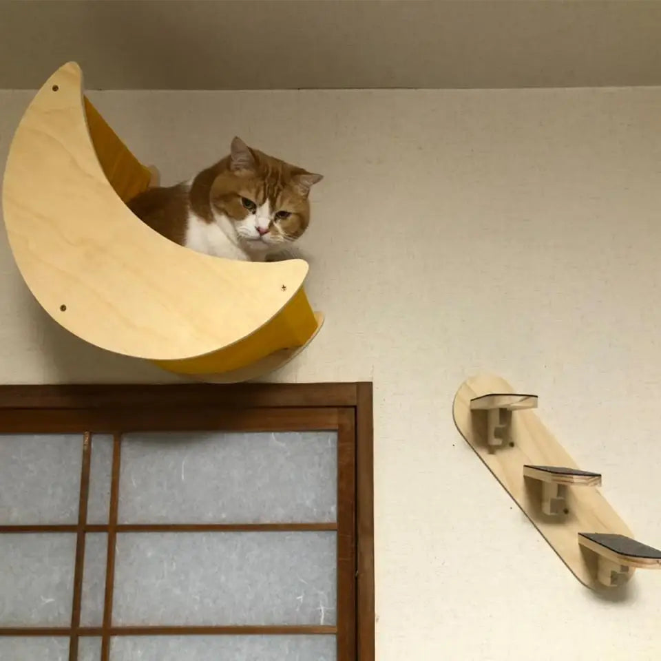 Cat Climbing Shelves Wall Mounted Cat Tree Sisal Scratching Post Cats Hammock House Jumping Platform Rope Ladder Pet Furniture