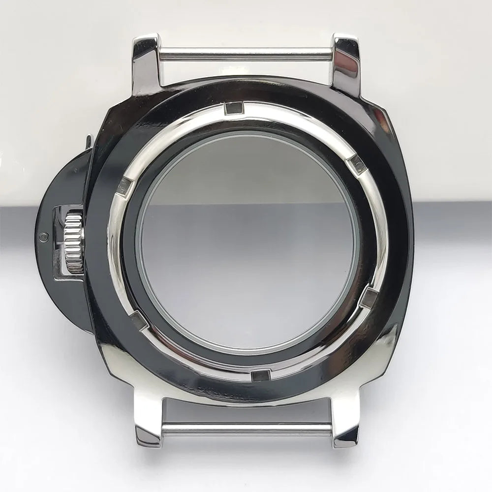40mm No logo Safety Lock Watch Case Crown Protecting Device With Lever For Seiko Panerai Luminor NH35 Automatic Movement ModPart