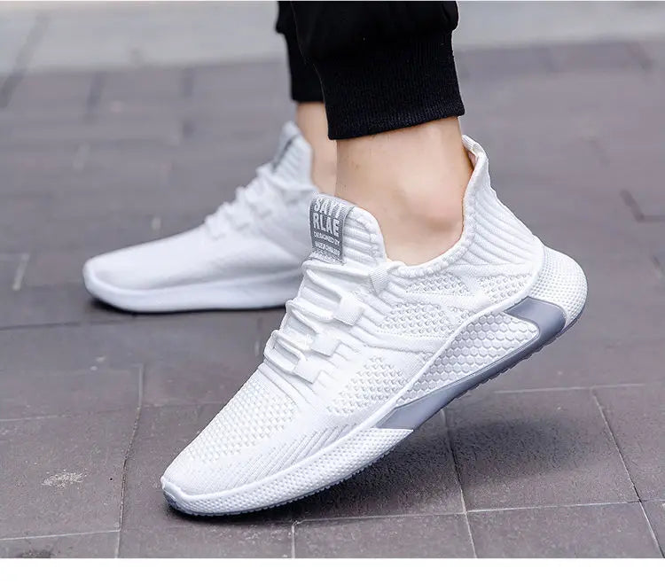 Men Casual Running Shoes Breathable Outdoor Sport Shoes Men Lightweight Facial Elastic Soft Bottom Casual Shoe Training Footwear