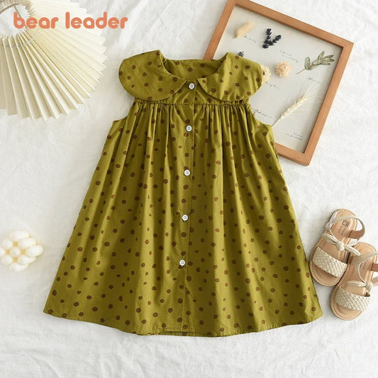 Bear Leader Girls Korean Fashion Dresses Female Baby Summer Clothes Fresh and Cute Flowers In The Paragraph Princess Dress