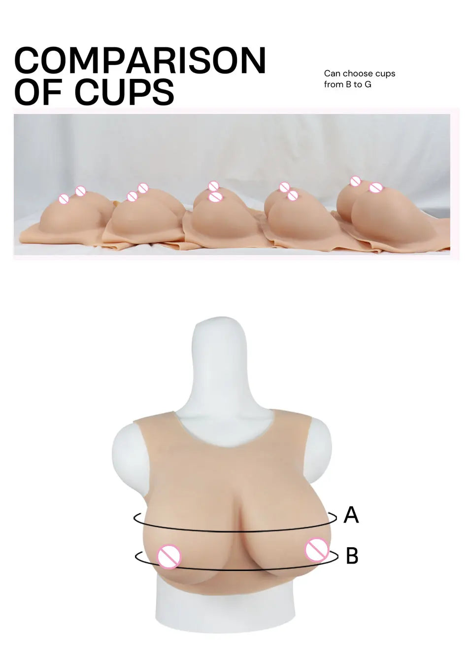 Cosplay Chest Silicone Breast Forms Huge Fake Boobs Transgender Drag Queen Shemale Crossdresser Artificial Breasts Shemale