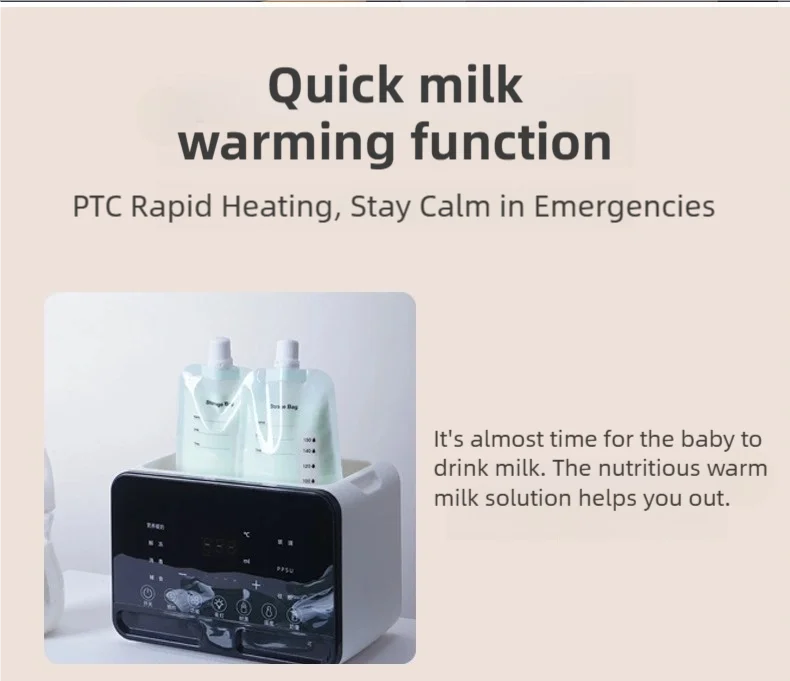 TINSOL Smart Milk Warmer Baby Bottle Thermos Multi-functional Quick Baby Products Breastmilk Warmer Bottle Sterilizer