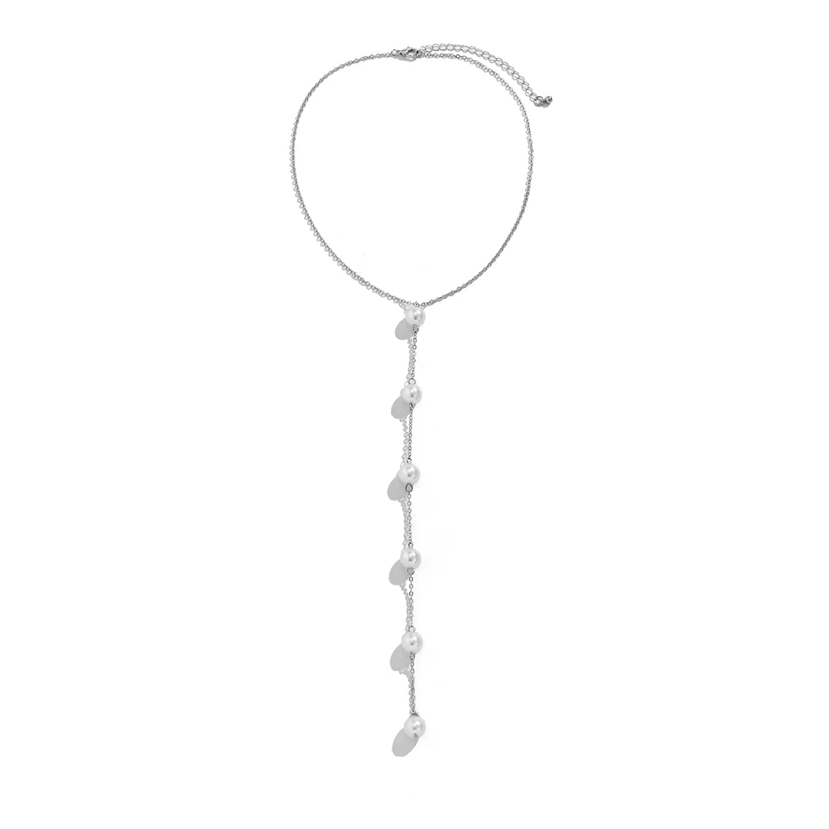 IngeSight.Z Simple Long Imitation Pearls Back Necklace For Women Sexy Tassel Pearl Harness Bikini Chest Chain Body Jewelry Mujer