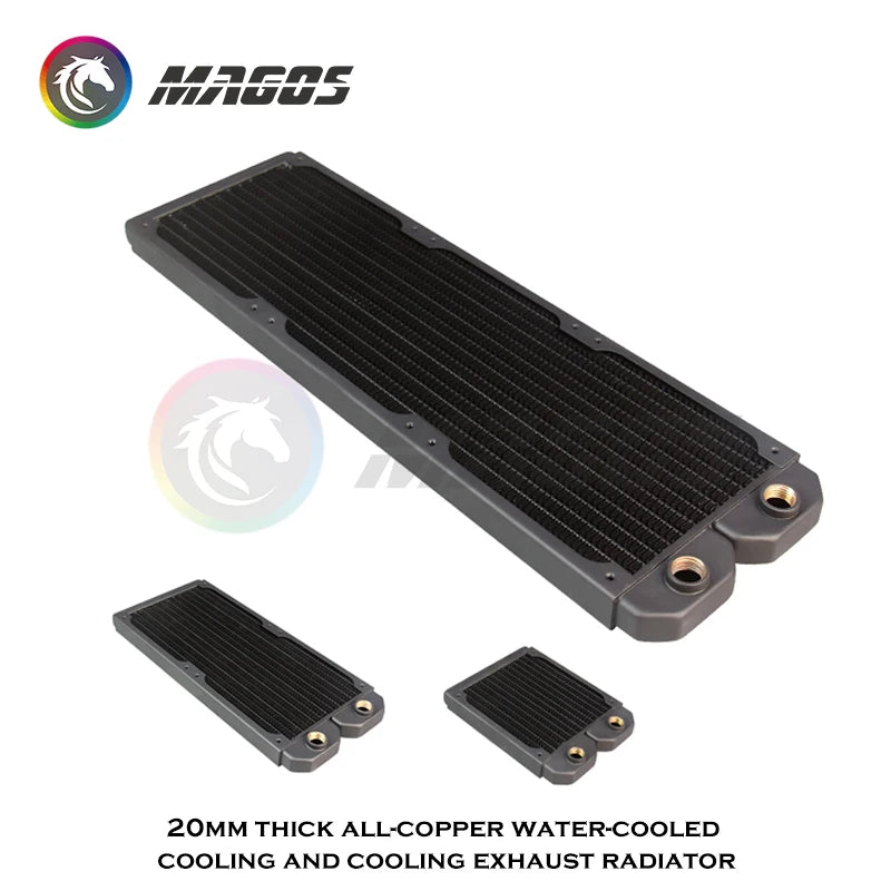 Computer Water Cooling Radiator Slim 20mm Copper 120/240/360/480mm Watercooler Heat Exchanger 12cm Fan Cooler