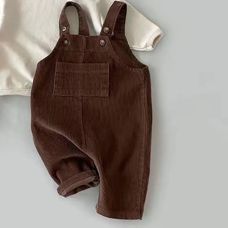 Newborn Infant Boys Girls Corduroy Jumpsuit Clothing 2024 Autumn Casual Baby Girls Bib Pants Overalls Romper for 0-3Y