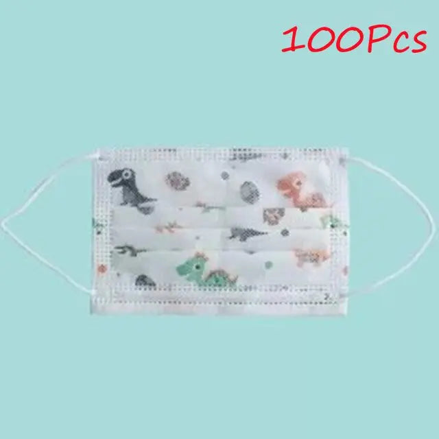 100-200pcs Black Kid Disposable Protective Mask 3 Layer Nonwoven Kids Filter Hygiene Thicken Children's Cartoon Face Mouth Masks