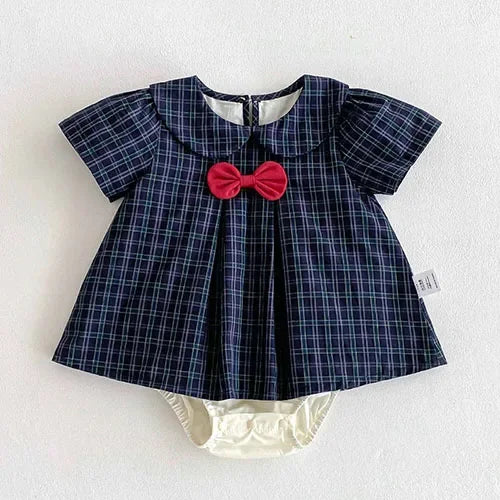2025 New Summer Korean Style Climbing Suit Flying Sleeve Cotton Lace Splicing Toddler Baby Girls Jumpsuit 0-24M Baby Clothing