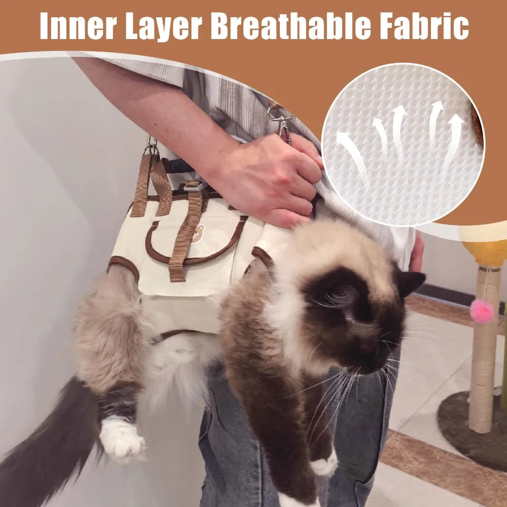 Traction Backpack Dog Leash Cat Dog Harness Portable Small Dog Carrier Sling Bag Hands-Free Outdoor Travel Backpack Dog Supplies