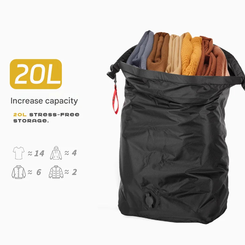 Glamping Vacuum Compression Bag No Pump Required Waterproof Gear Organizer for Sleeping Bag Down Jacket Vanlife Space Saver