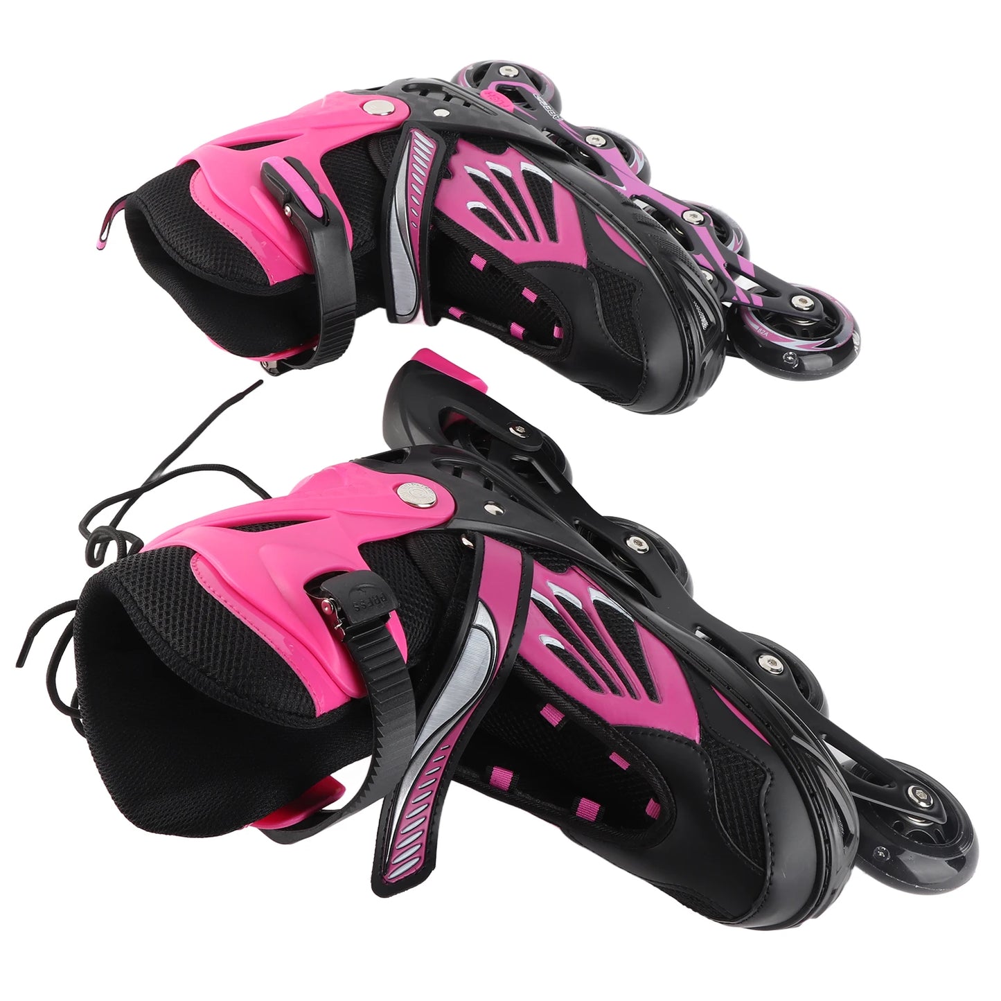 Tomshoo Adjustable Kids Roller Skates w Single Flash Light Wheels, Outdoor Inline Skates for Children Boys Girls Practice Sport