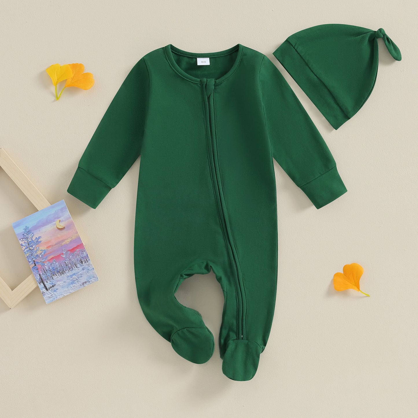ma&baby 0-6M Newborn Infant Baby Boy Girl Jumpsuit Soft Long Sleeve Zipper Romper + Hat  Fall Spring Baby Outfits Clothing