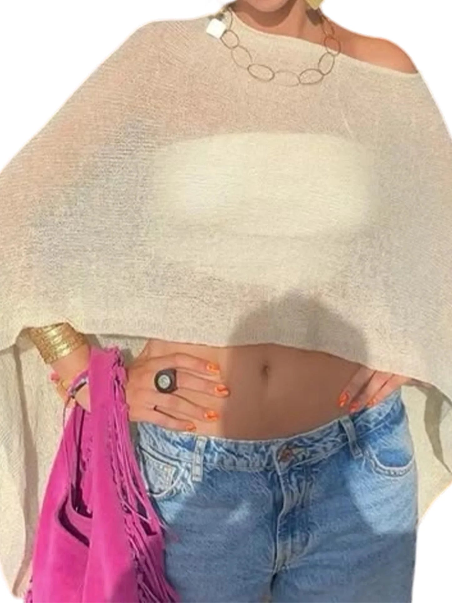 Summer Irregular Knitted Cover-ups Crop Tops Y2k Aesthetic Vintage Smocked T-shirt Boho Beach Vacation Going Out Pullovers Tees