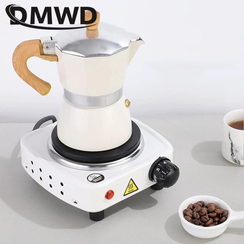 DMWD 110V Electric Hot Plate Mini stove Coffee Heater Milk Tea Mocha Heating Stove Cooking Pot Oven Small Furnace Cook US plug