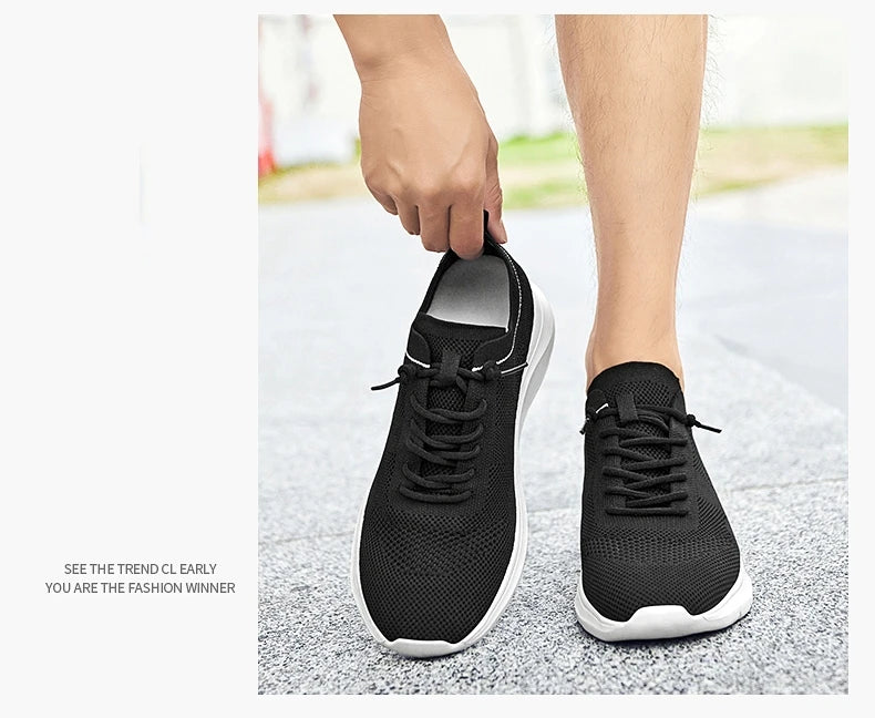 Unisex 6CM Height Increase Breathable Mesh Casual Shoes Lightweight Comfortable Elevator Sneakers for Men & Women Walking Shoes