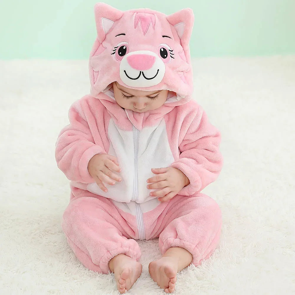 Newborn Baby Deer Animal Cartoon Romper Clothes Girls Pajamas Long Sleeve Hooded Onesies Infant Boys Costumes For Christmas
