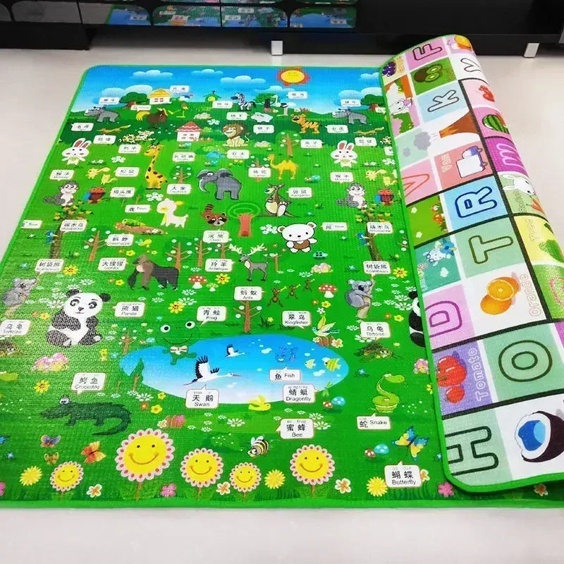 Thicken 1cm/0.5cm Baby Crawling Play Mats 200*180cm Folding Mat Carpet Play Mat for Children's Safety Rug Toys Gift Have Creases