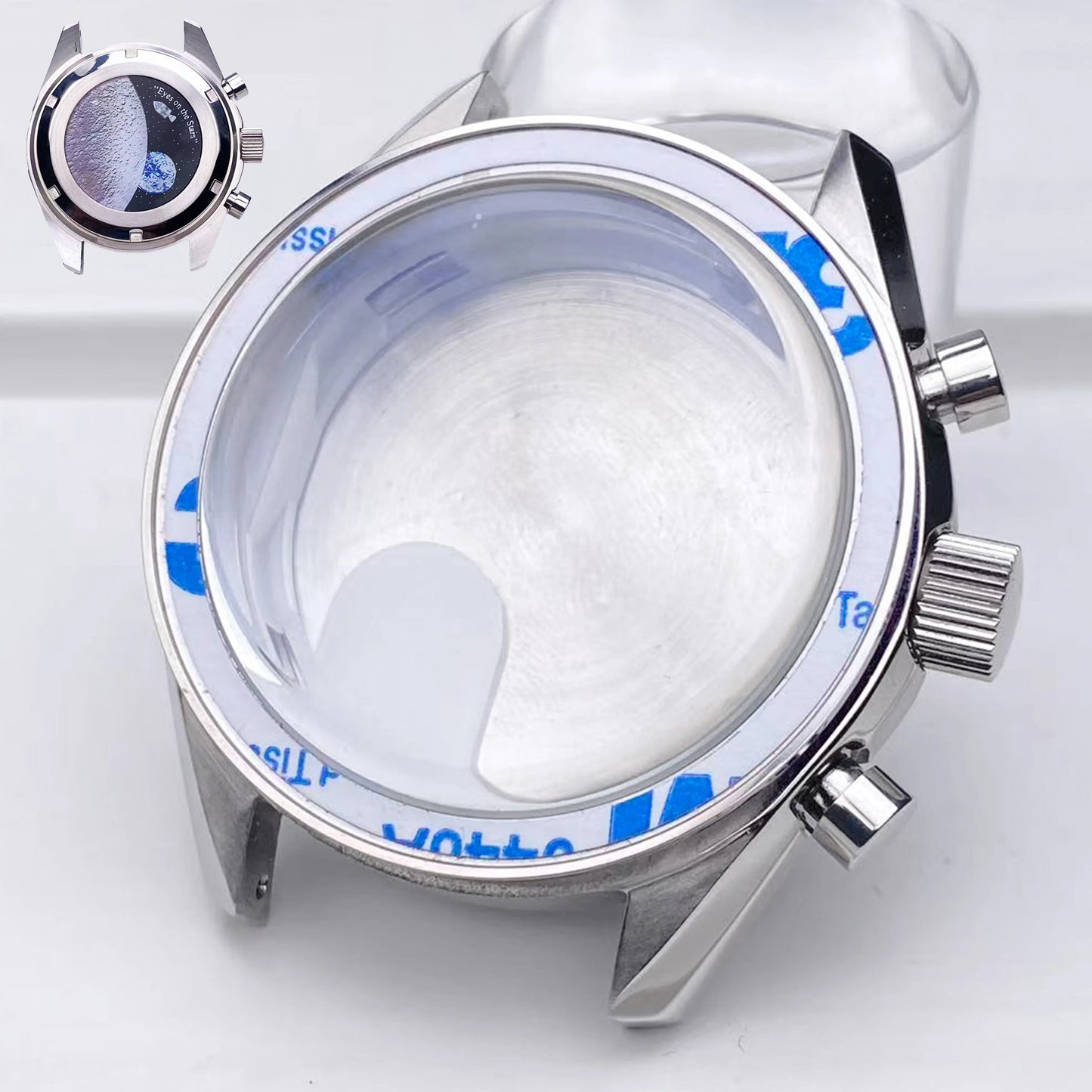 VK63 High Quality 39.7mm Case moonswatch metal case chronograph case Fit Vk63 movement Accessories vk63 Watch Box