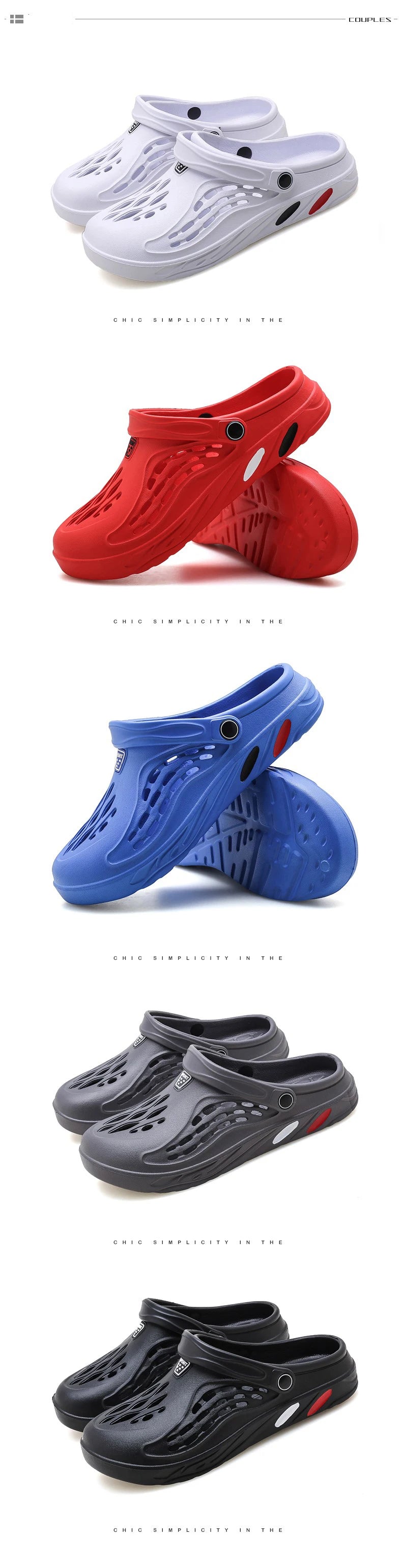 Large Size 36-49 Trend Summer Sandals For Men White Comfortable EVA Casual Clogs Man Lightweight Anti-slip Men's Beach Slippers