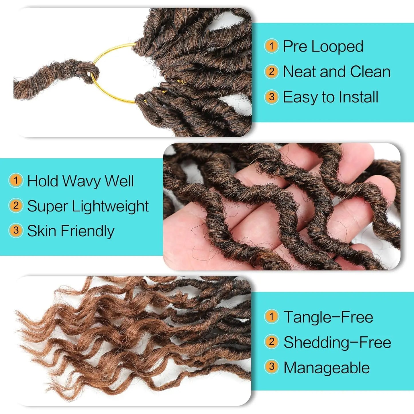 12-24inch Goddess Locs Crochet Hair Goddess Faux Locs Synthetic Crochet Hair For Women Pre Looped Faux Locs With Curly Ends