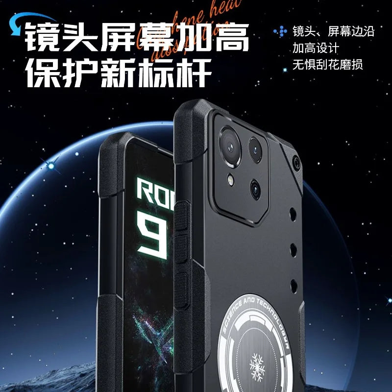 For ASUS ROG Phone 9 Case Simple Magnetic For MagSafe Built In Metal Heat Sink Cover For ASUS ROG Phone 9Pro Shell Non-Slip