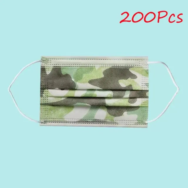 100-200pcs Black Kid Disposable Protective Mask 3 Layer Nonwoven Kids Filter Hygiene Thicken Children's Cartoon Face Mouth Masks