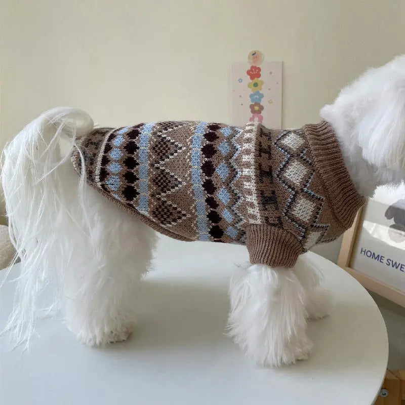 Bohemia Dogs Sweater Wiener Autumn Hand-knitted Soft Coat For Badger Dog Thicken Warm Loungewear Dachshund Small Mid Dog Clothes
