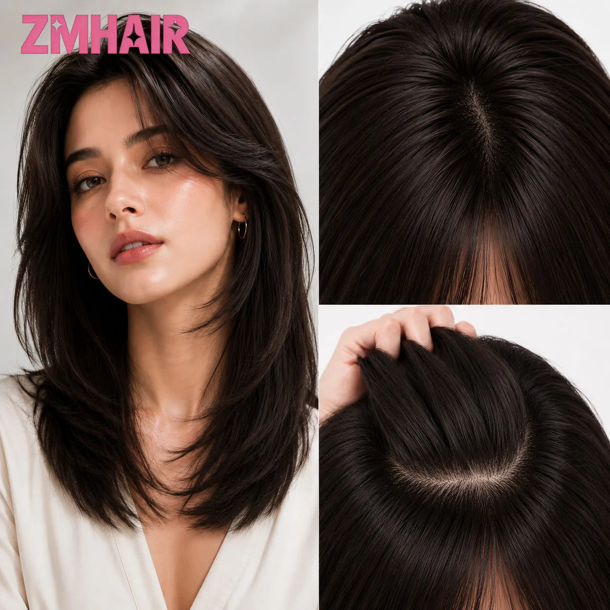 4# Brown Silk Base Hand Tied Wig with PU Edge European Hair Natural Scalp Look Light Thin Breathable Glueless Ready-to-Wear Wig