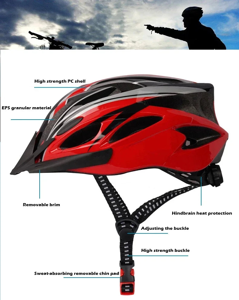 Cycling Safety Helmet Man Women Road Mountain Bike Helmet Outdoor Bicycle Skateboard Scooter Integrally-Molded Ultralight Helmet