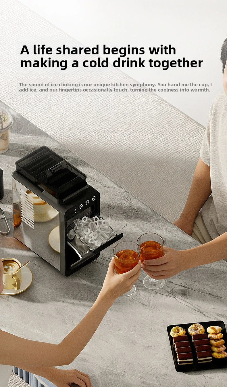 15KG Automatic Ice Maker Machine Compact Mini for Dorm/Office/Home Fast 8-Minute Round Ice Production  Energy-Saving Quiet