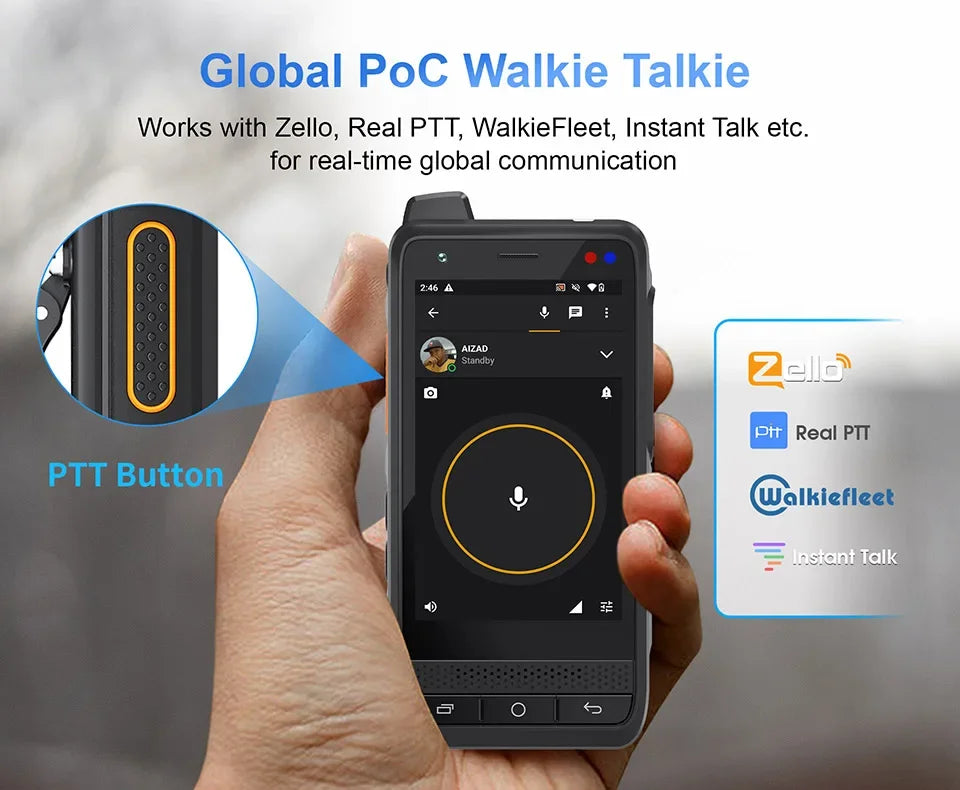 NEW Global Edition UNIWA F400 4G Zello Walkie Talkie Smartphone 4" Android15 5.0MP 13MP 4GB+64GB 4350mAh 15W PoC Radio SOS NFC
