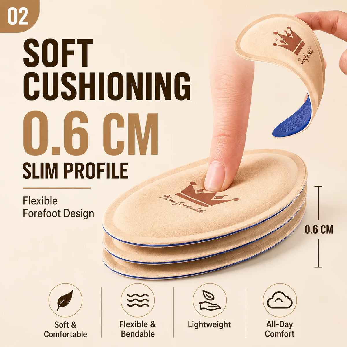 Women Forefoot Pad Pain Relief Insert Half Insoles High Heel Shoes Non-slip Cushion Shoe Breathable Sweat Absorbing Foot Pads
