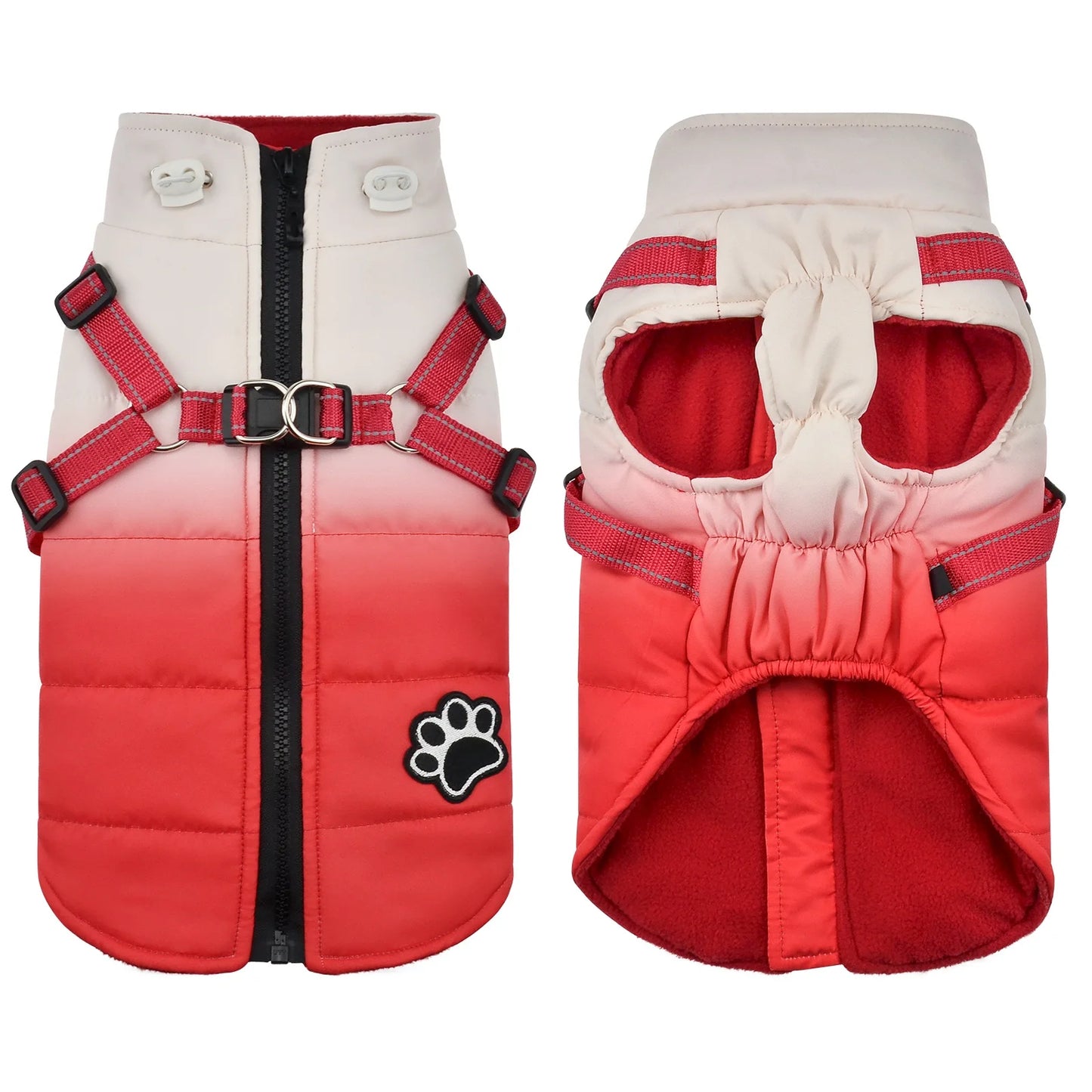 Waterproof Dog Jacket With Harness Winter Warm Pet Dog Clothes For Small Big Dogs Coat Chihuahua Clothing French Bulldog Outfits