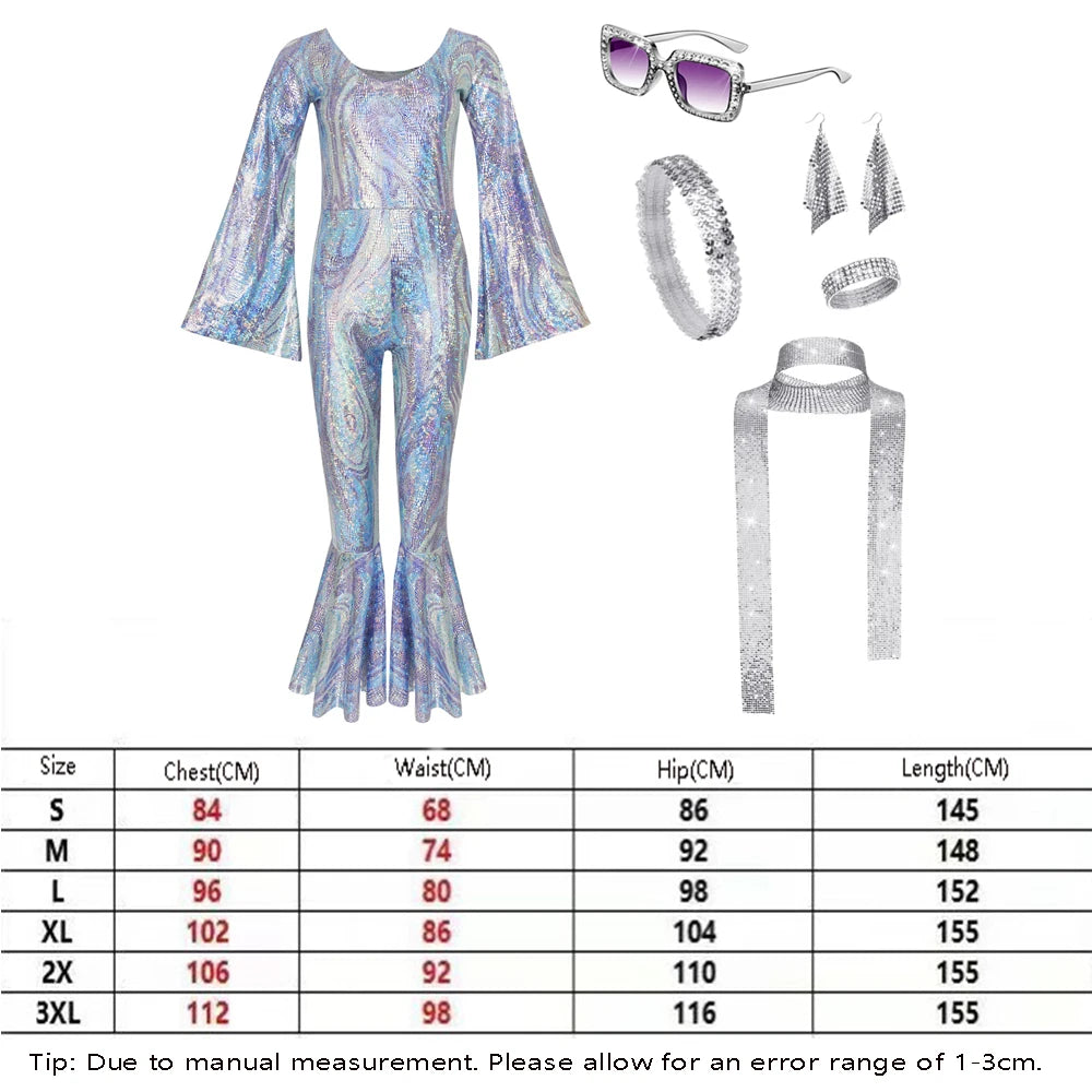 Halloween Vintage 70s 80s Rock Women Disco Dress Hippie Costumes 60's 70's Birthday Outfits 1970s Prom Sequin Dresses Cosplay