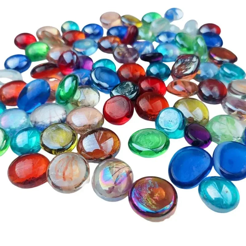 100% Natural Round Clear Quartz Crystal Bulk Tumbled Stone Mini Colourful Flat Stone Ornament Fish Tank Aquarium Decorations