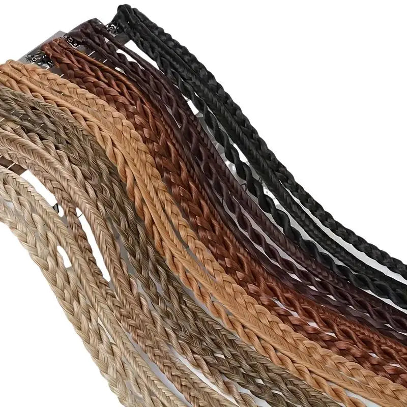 1Pairs Synthetic Wig Braids With Clip Boxing Braid Dreadlocks Clip In Hair Extension Dirty Braids Boxer Braid Hair Pieces