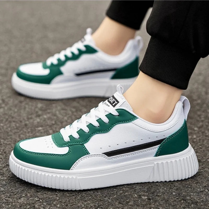 YRZL Fashion Leather Men Casual Shoes Lightweight Running Shoes Platform White Sneakers Outdoor Breathable Sport Shoes Shoes