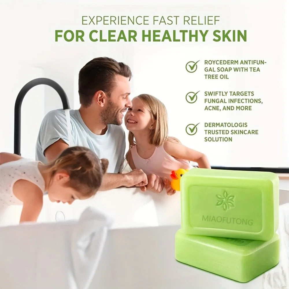 MIAOFUTONG Gentle for Sensitive Skin TEA TREE OIL ANTI-FUNGAL SOAP Plant-Based Care Moisturizing Formula Improving Acne