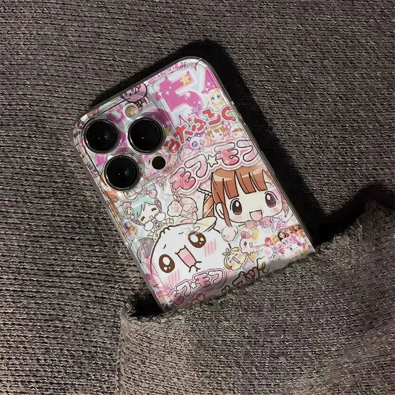Cute Japanese Anime Pattern Phone Case For iPhone 17 16 15 14 13 12 11 Pro Max XR XS MAX 7 8 PLUS MINI INS Transparent Cover