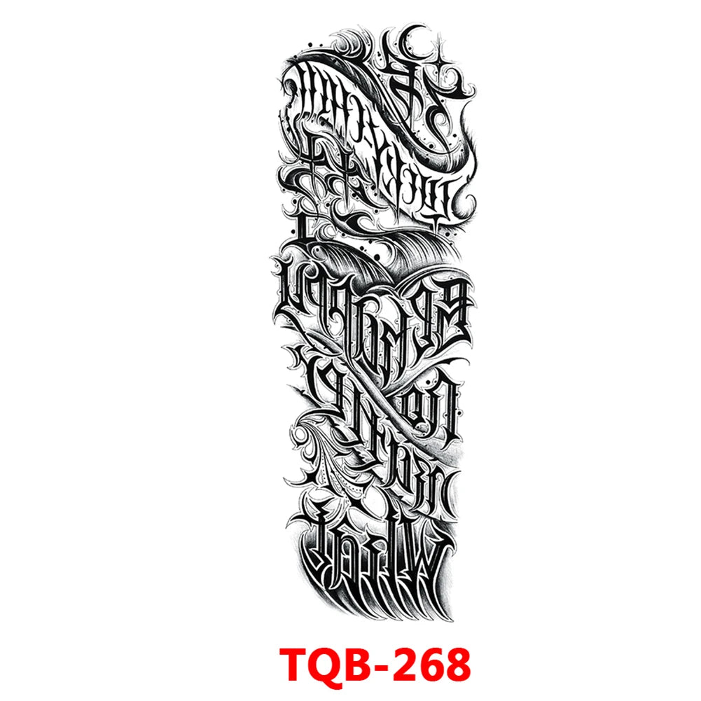 Large Arm Sleeve Tattoo Rose Gear Clock Eye Waterproof Temporary Tatto Sticker Lion Wolf King Body Art Full Fake Tatoo Women Men
