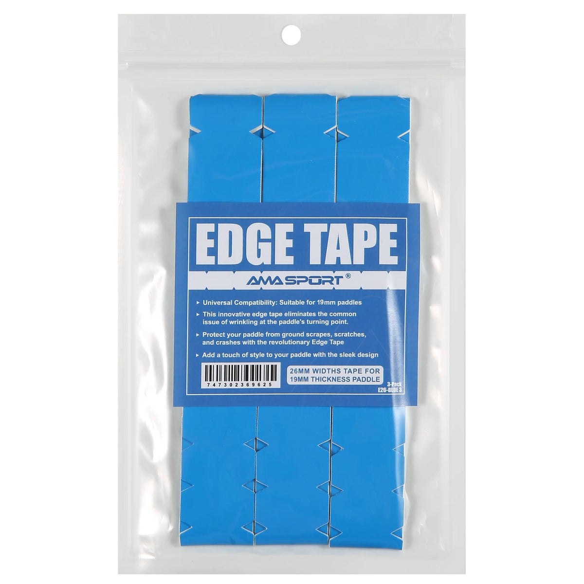 AMASPORT Pickleball Paddle Protection Tape 20mm/23mm/26mm  for 13mm/16mm/19mm Paddle-Navy Blue-Pickleball Edge Euard Tape