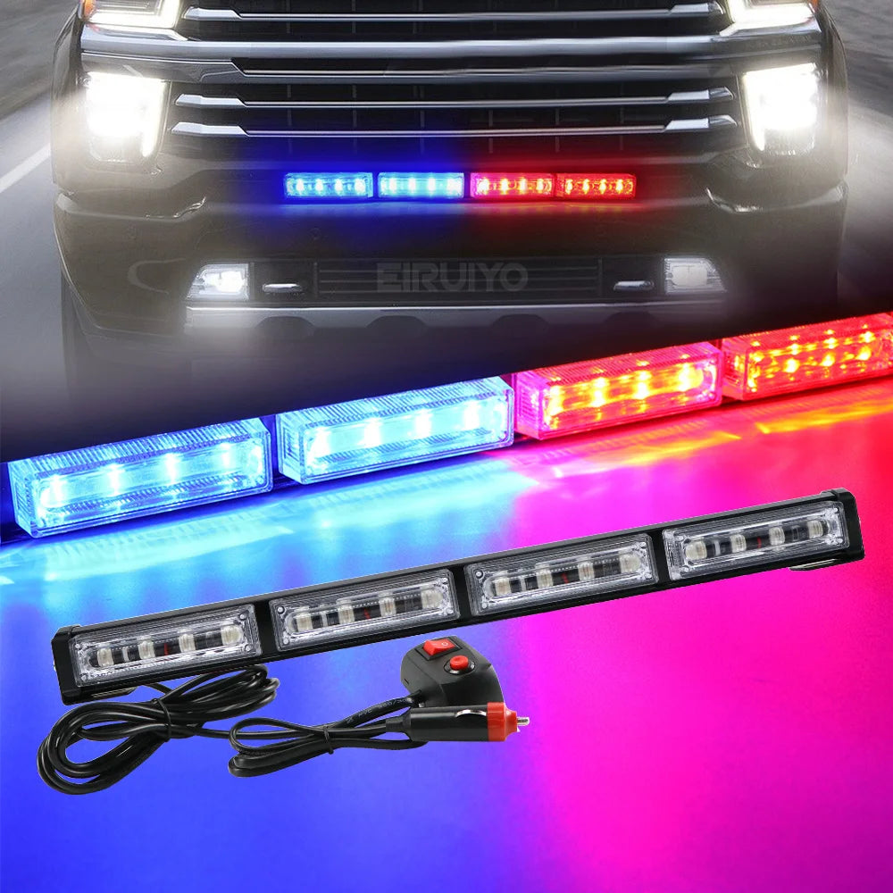 LED Strobe Police Lights For Auto Emergency Grill Warning Lamp 16 led Windshield Bar Traffic Advisor Flashlight Car Accessories