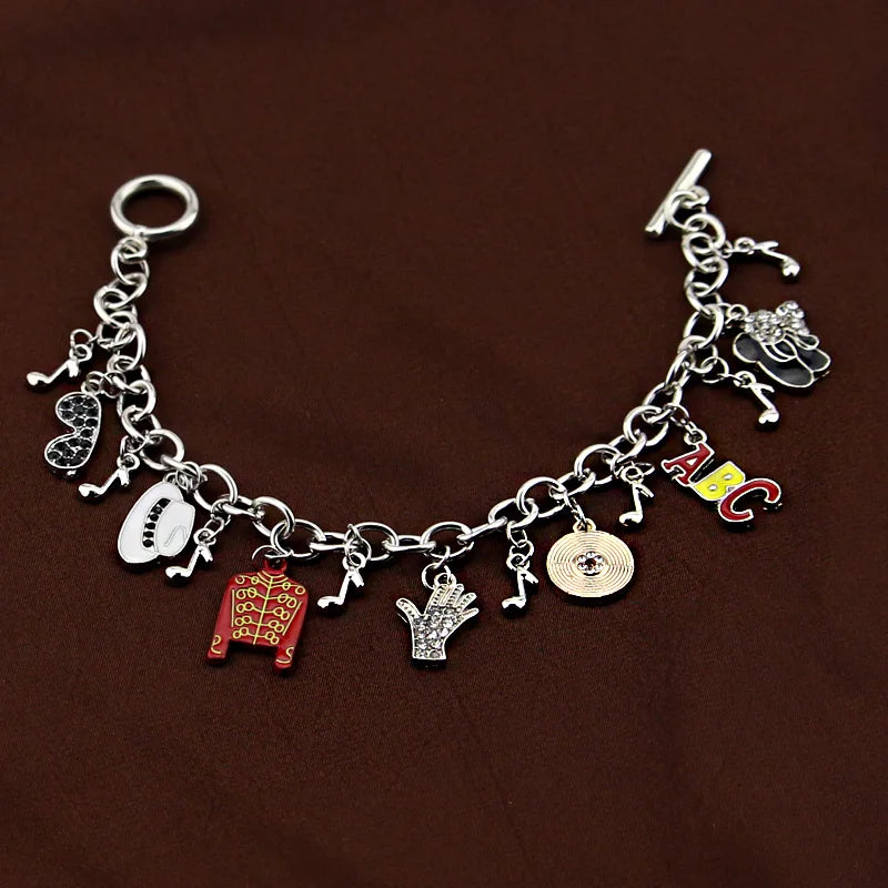 Michael Jackson Bracelets for Women Men Commemorative Series Charms Pendant Chain Bangle Music Fans Jewelry Gifts