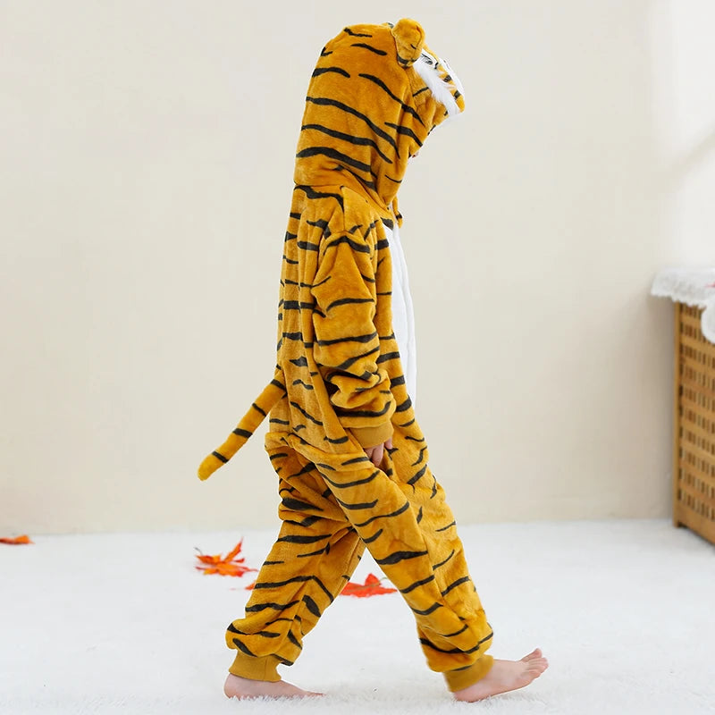 MICHLEY Christmas Capybara Flannel Blanket Sleepers Onesie Hooded Children Costume Clothes Jumpsuit Sleepwear For Boys Girls