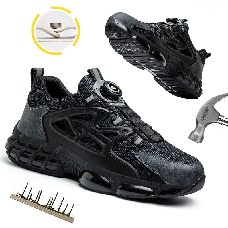 Summer Safety Shoes Mesh Work Shoes Lightweight Safety Sneaker For Men Breathable Protective Work Sneakers Steel Toe Shoes Man