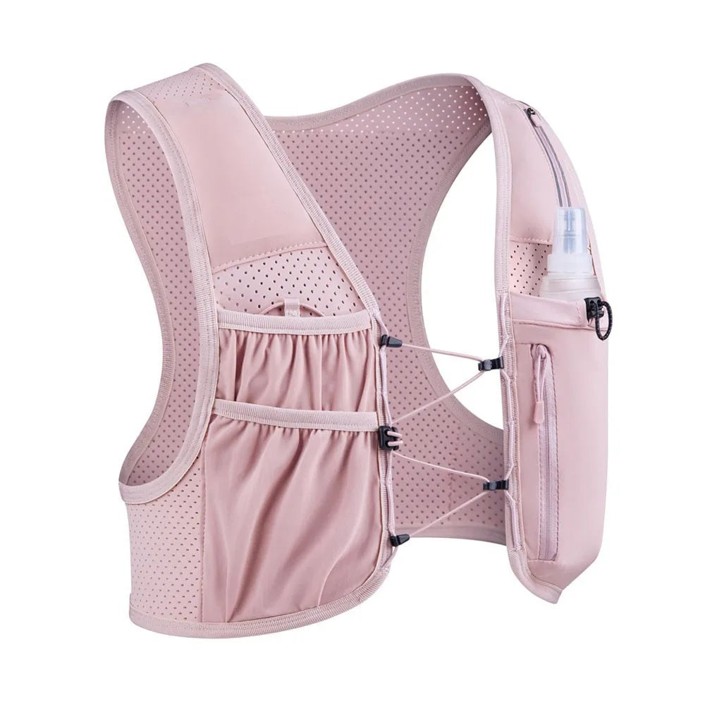 Women's Men's Running Vest Adjustable Chest Strap Running Hydrating Vest Lightweight Reflective Hydrating Backpack