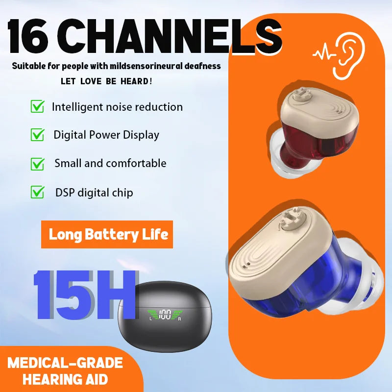 Best Seller Multifunctional Digital Hearing Aid High-Definition Sound Quality True Sound Restoration 16-Channel Hearing Aid