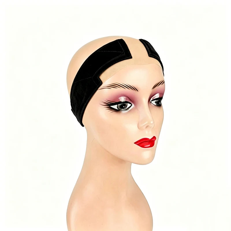 1Pc Invisible Nude Velvet Wig Grip Headband Non Slip Elastic Adjustable Wig Band for Lace Frontal Wigs Women