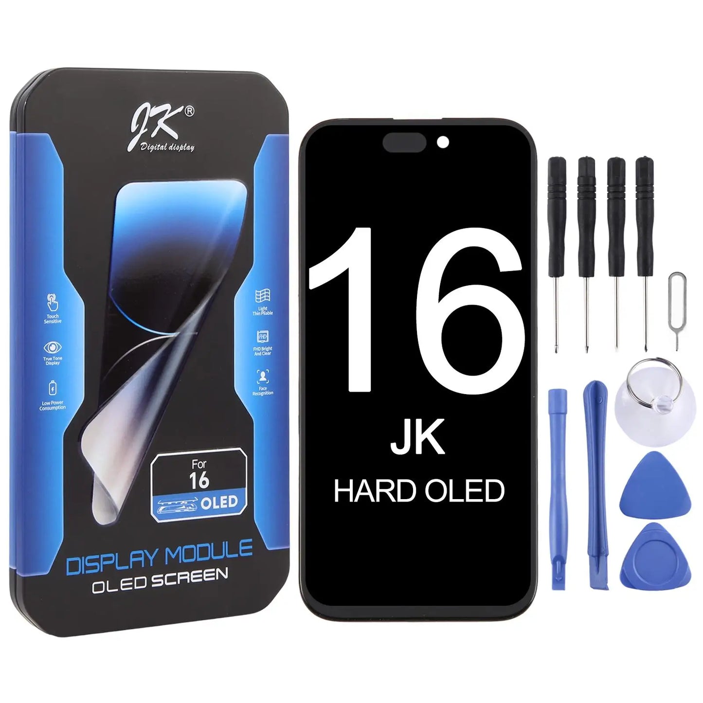 JK SOFT and Hard OLED Screen LCD Display Replacement iPhone 12 13 14 15 16 16e 17 Pro Max