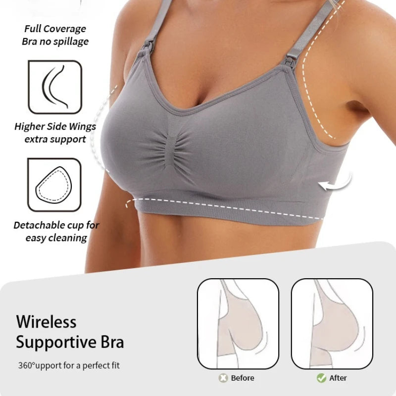 1/2pcs Breastfeeding Bras Maternity Nursing Bra for Feeding Nursing Underwear Clothes for Pregnant Women Wirefree Breathable Bra