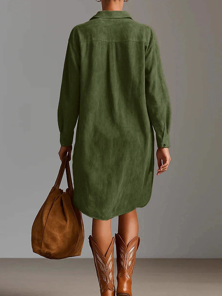Spring Women Lapel V Neck Party Dress, Holiday Long Sleeve Retro Patchwork Midi Dress, 2026 Elegant Emboidered Ladies Dresses